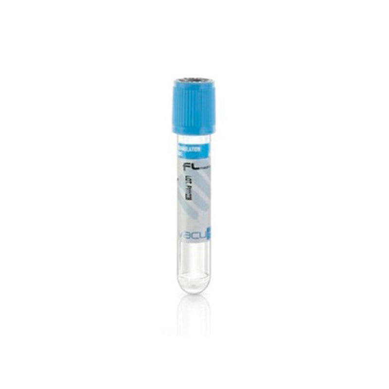 100 Tubi Per Raccolta Sangue Coagulazione 2ml Citrato Di Sodio 3.2% Tappo Azzurro CE/FDA