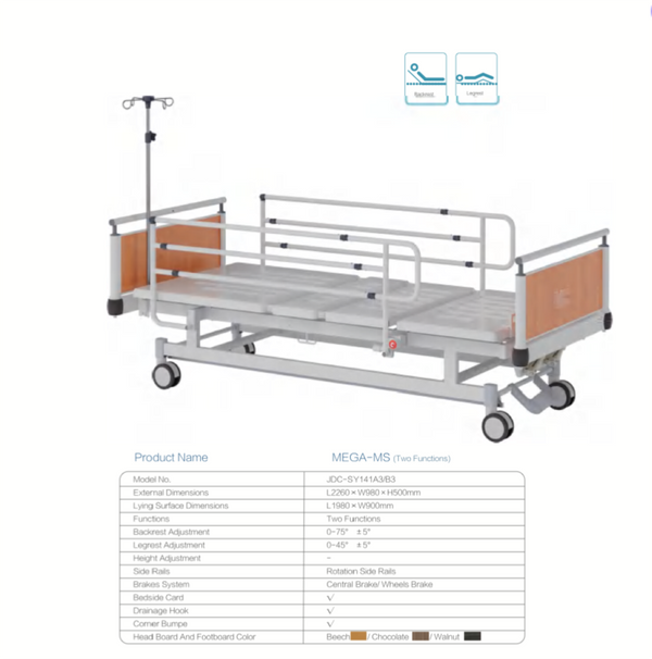 Letto ospedaliero 2 funzioni manuale